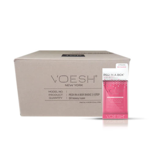 Voesh Pedi In A Box - 3 Step - Vitamin Recharge 1 pc or Box Case (100Pcs)