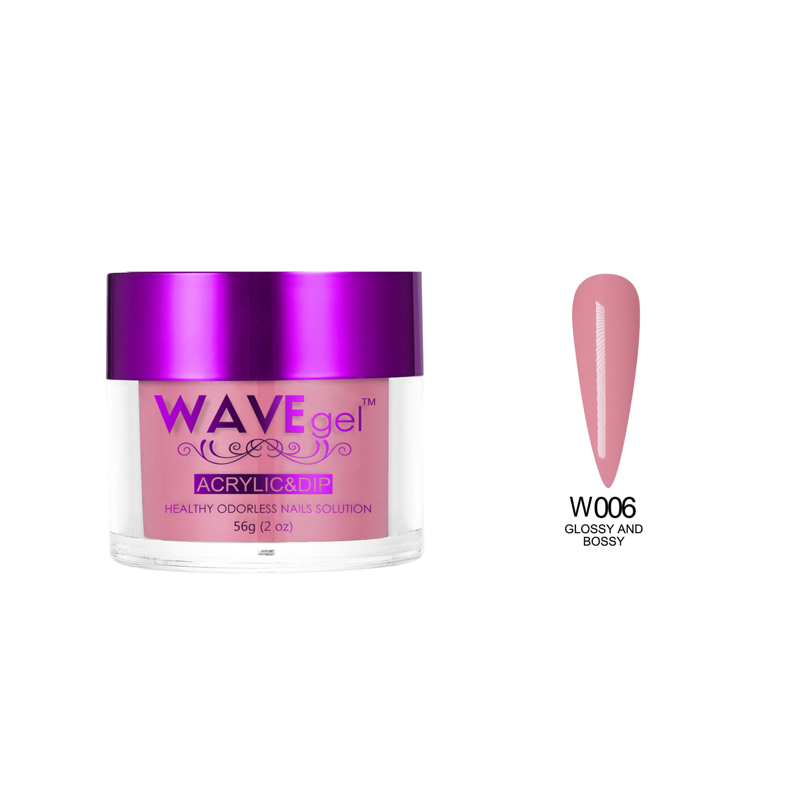 WAVEGEL SIMPLICITY DIP & ACRYLIC POWDER W06 GLOSSY AND BOSSY
