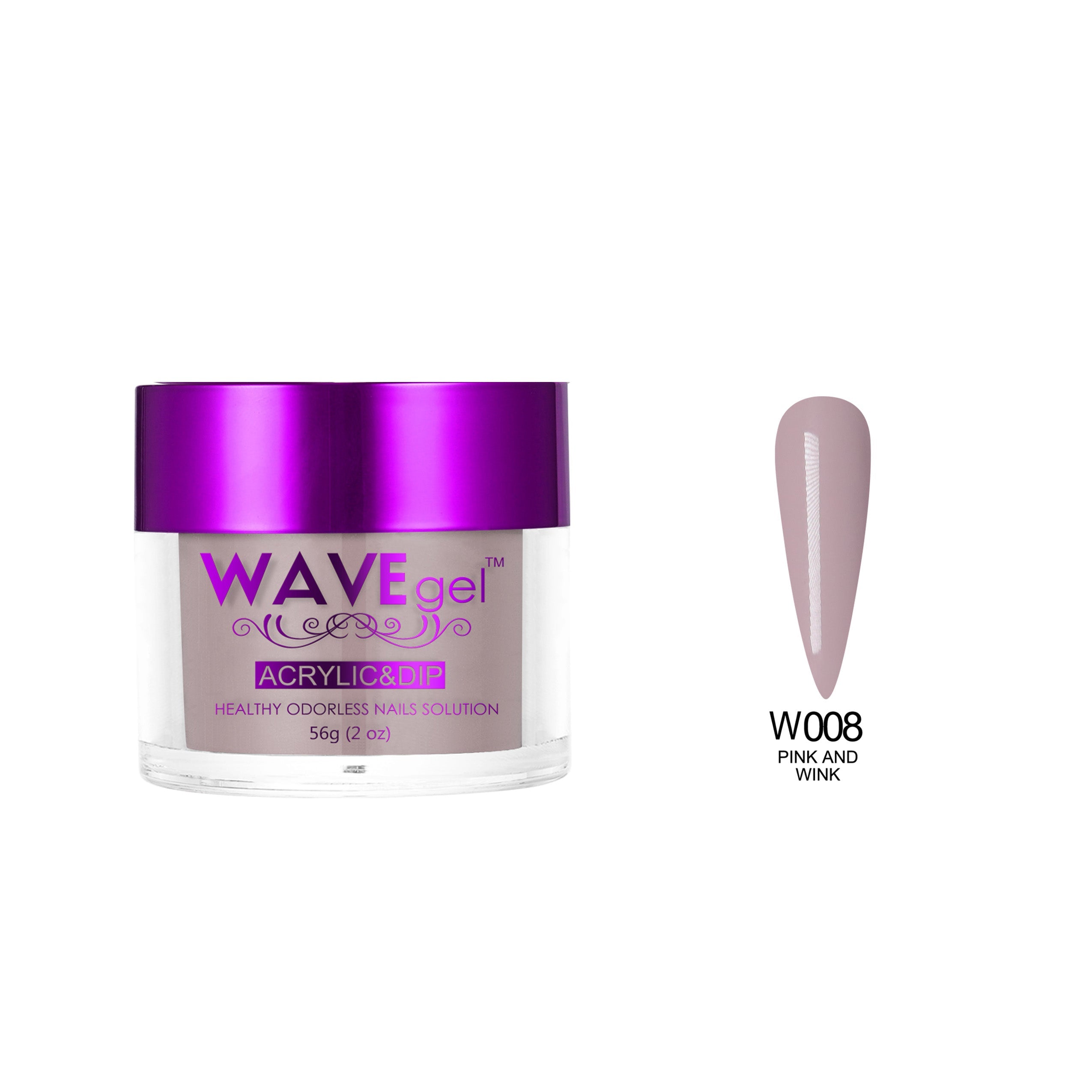 WAVEGEL SIMPLICITY DIP & ACRYLIC POWDER W08 PINK AND WINK