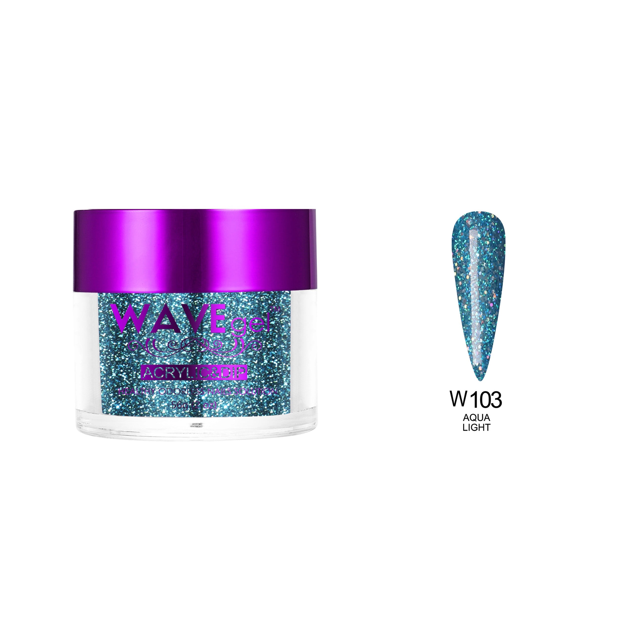 WAVEGEL SIMPLICITY DIP & ACRYLIC POWDER W103 AQUA LIGHT