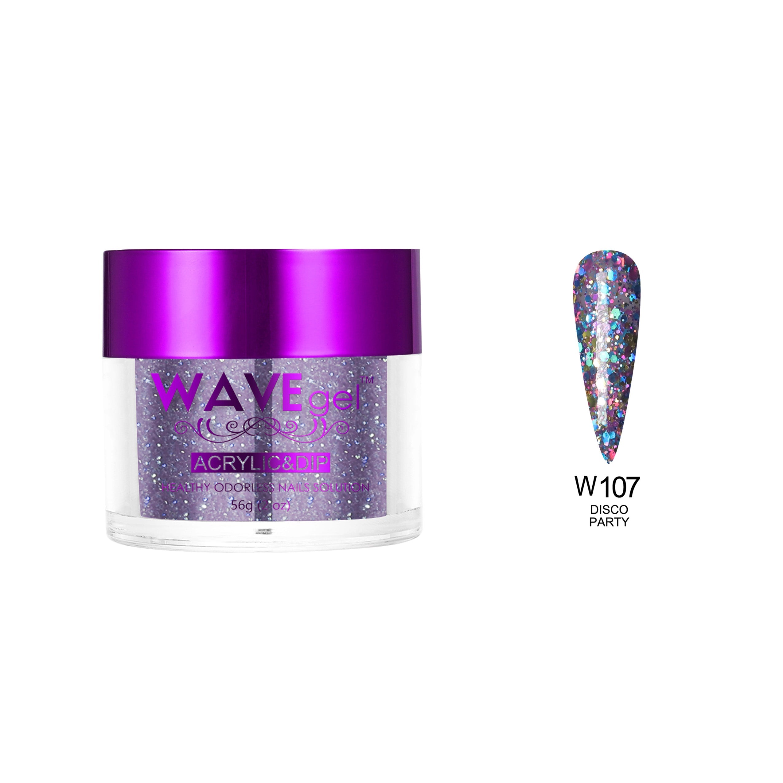 WAVEGEL SIMPLICITY DIP & ACRYLIC POWDER W107 DISCO PARTY