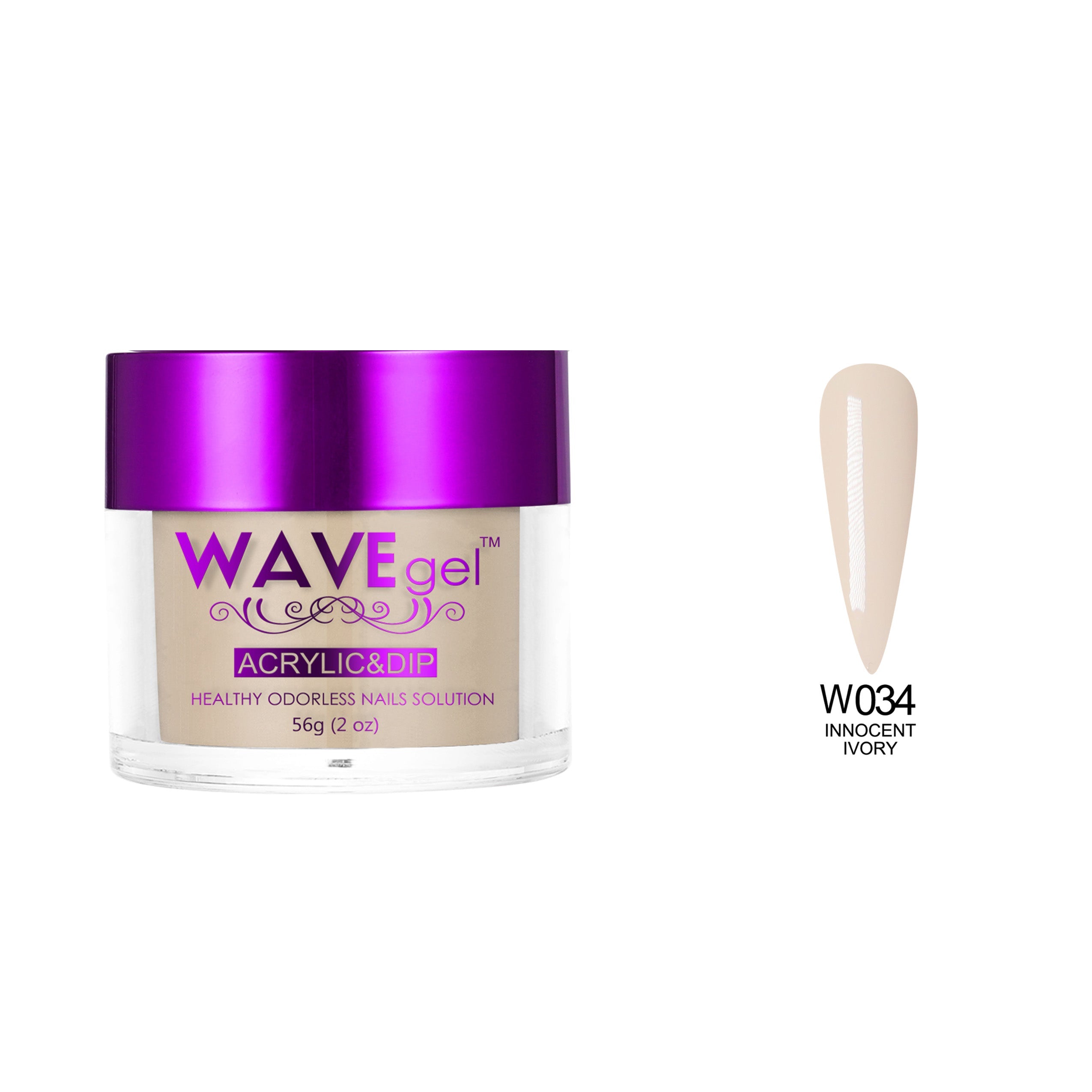 WAVEGEL SIMPLICITY DIP & ACRYLIC POWDER W34 INNOCENT IVORY