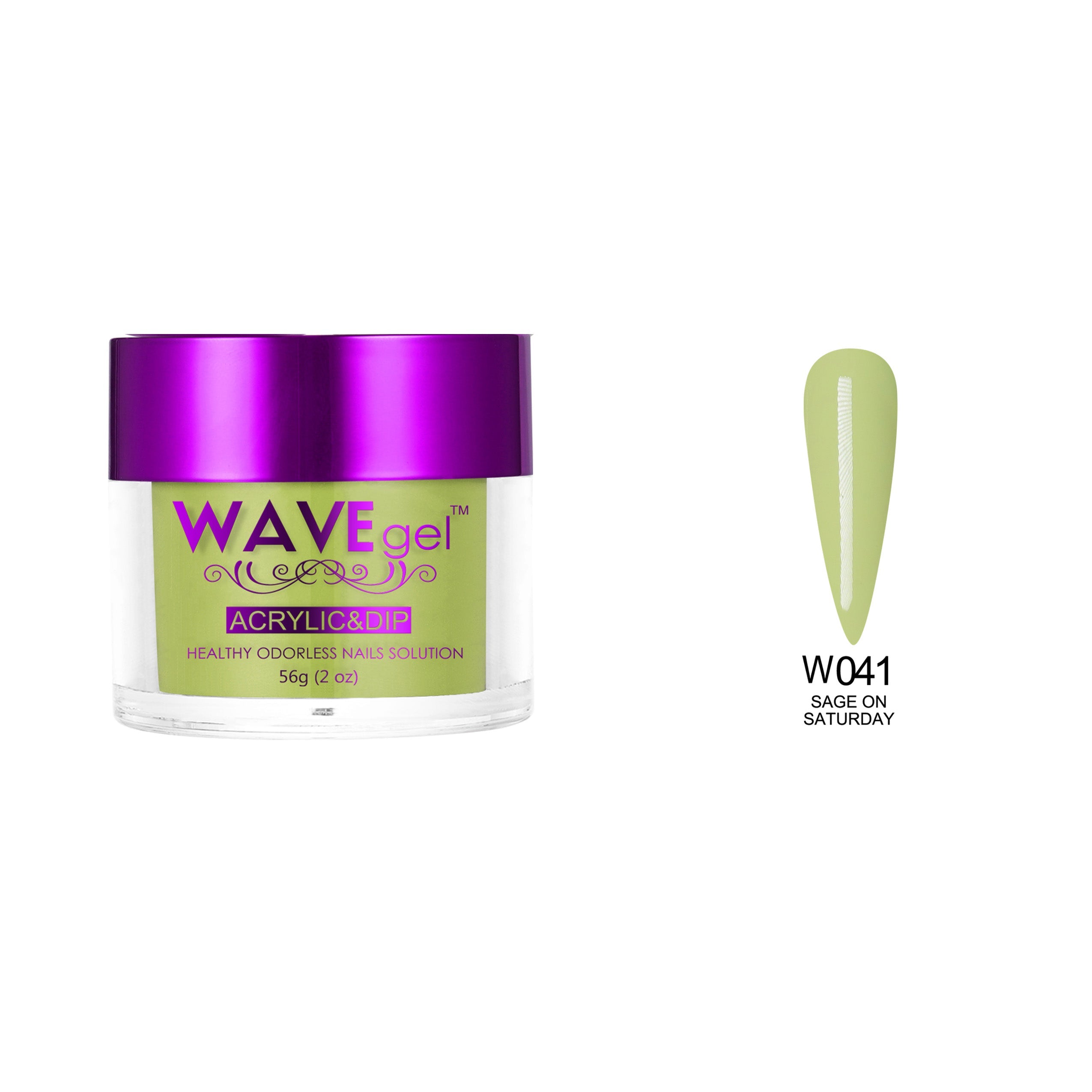 WAVEGEL SIMPLICITY DIP & ACRYLIC POWDER W41 SAGE ON SATURDAY