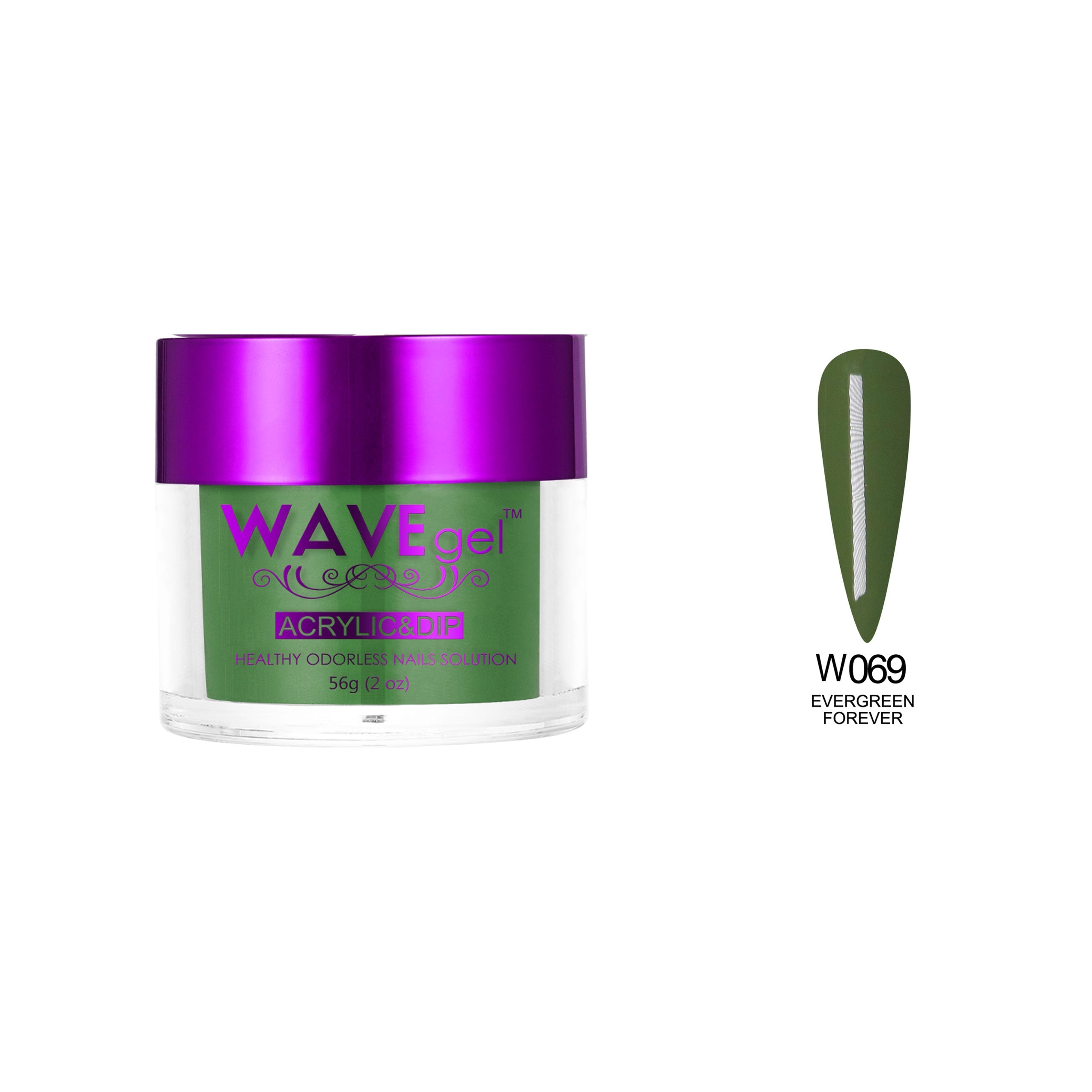 WAVEGEL SIMPLICITY DIP & ACRYLIC POWDER W69 EVERGREEN FOREVER