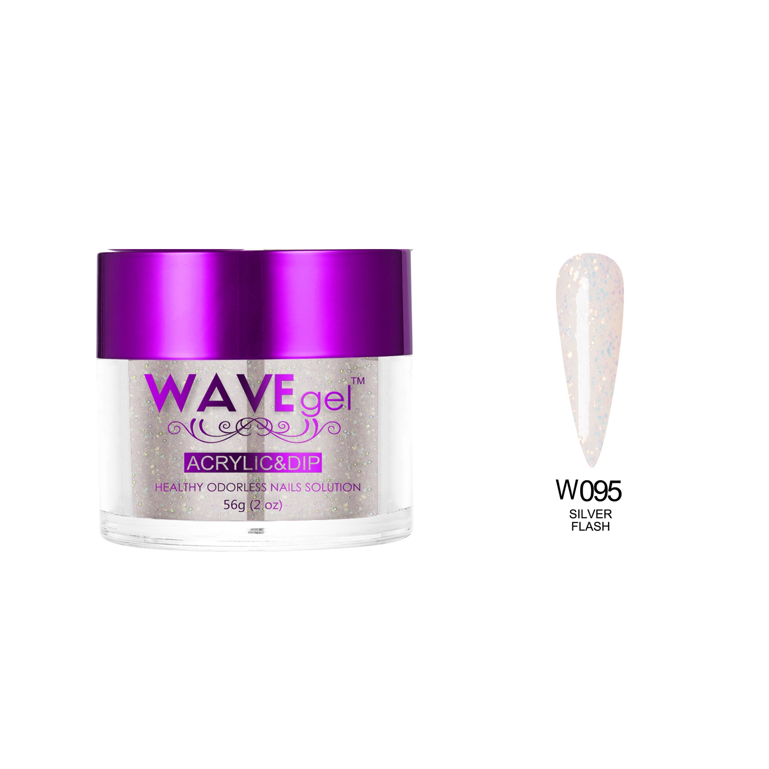 WAVEGEL SIMPLICITY DIP & ACRYLIC POWDER W95 SILVER FLASH