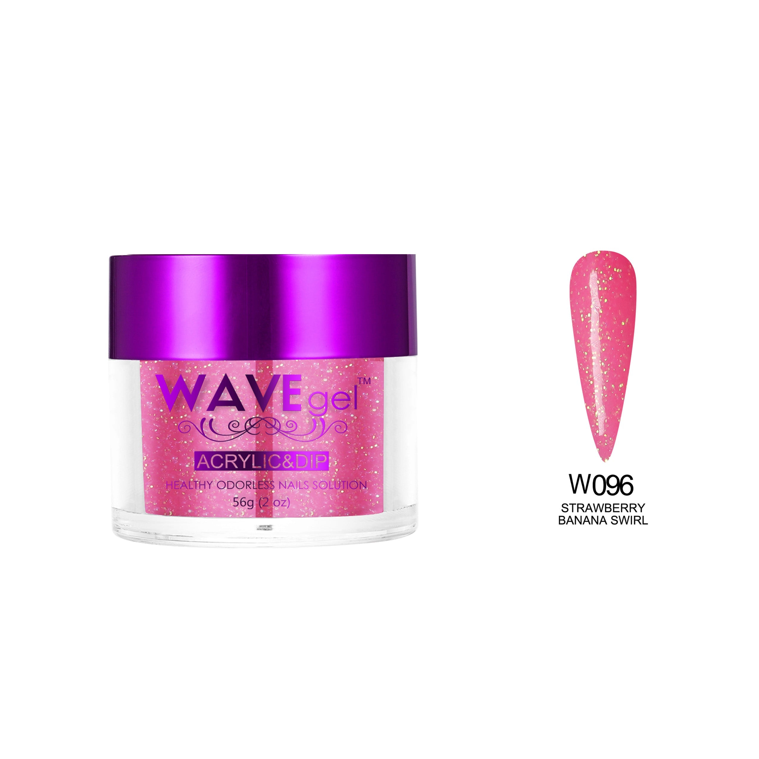 WAVEGEL SIMPLICITY DIP & ACRYLIC POWDER W96 STRAWBERRY BANANA SWIRL