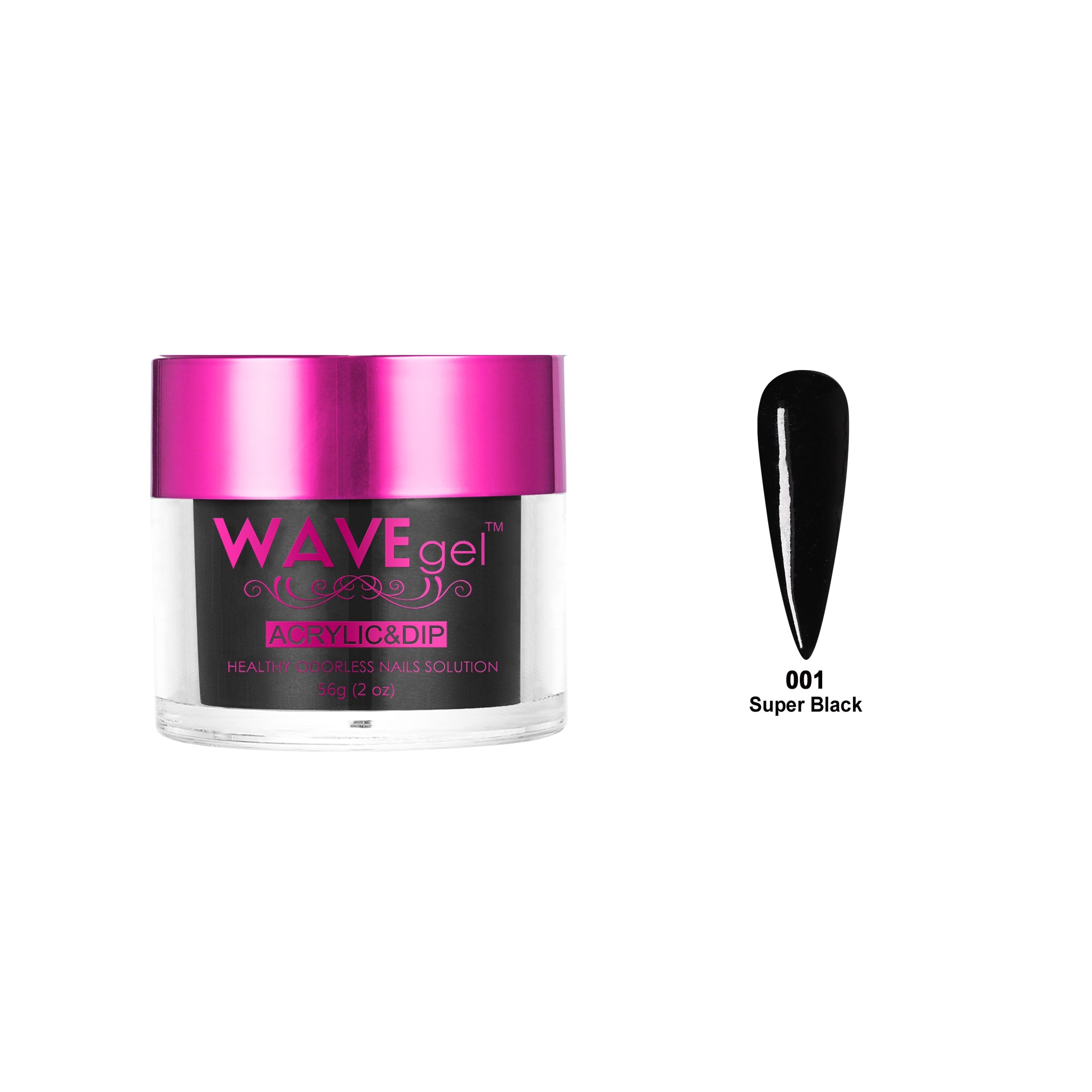 WAVEGEL PRINCESS DIP & ACRYLIC POWDER WP01 SUPER BLACK