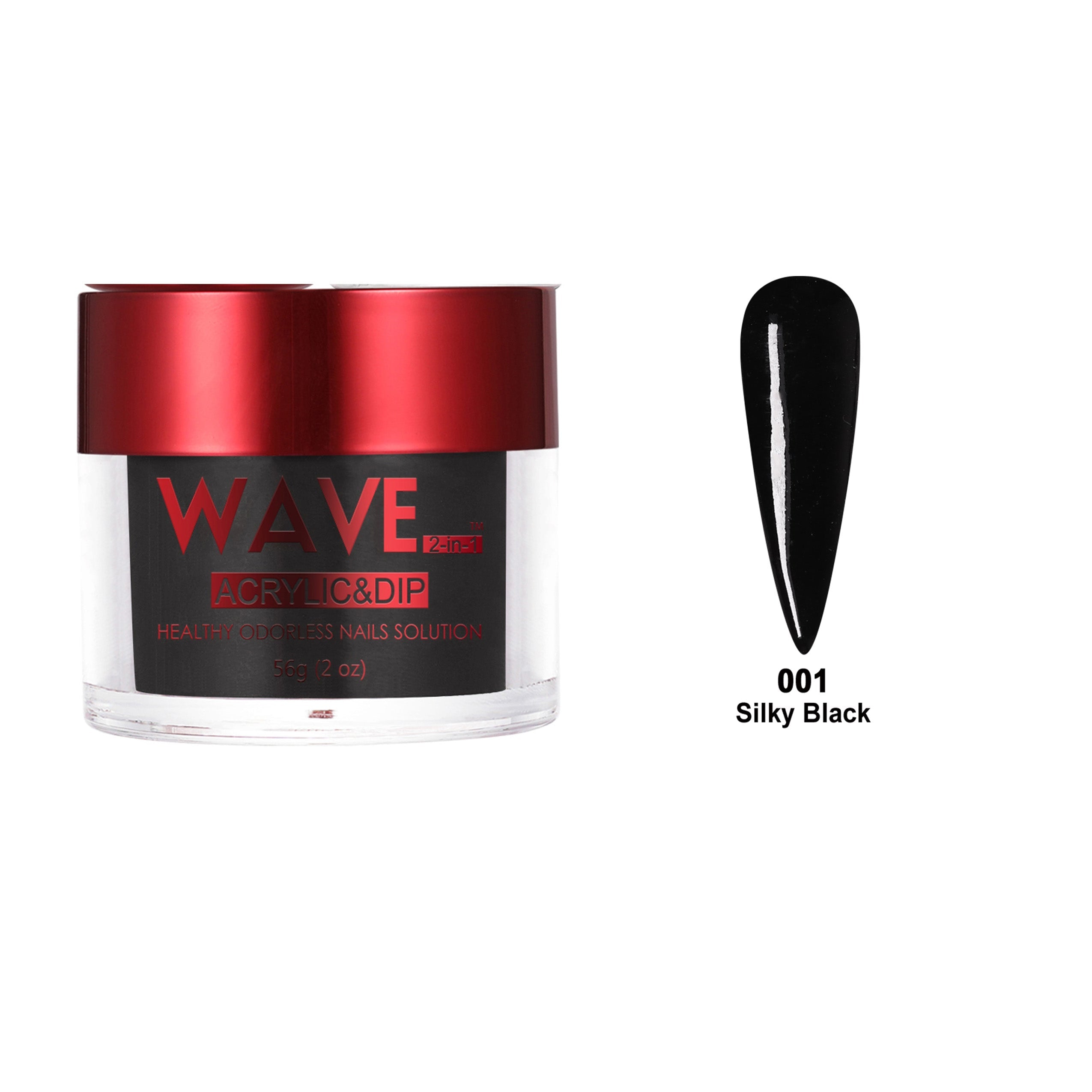 WAVEGEL QUEENS DIP & ACRYLIC POWDER WQ01 SILKY BLACK