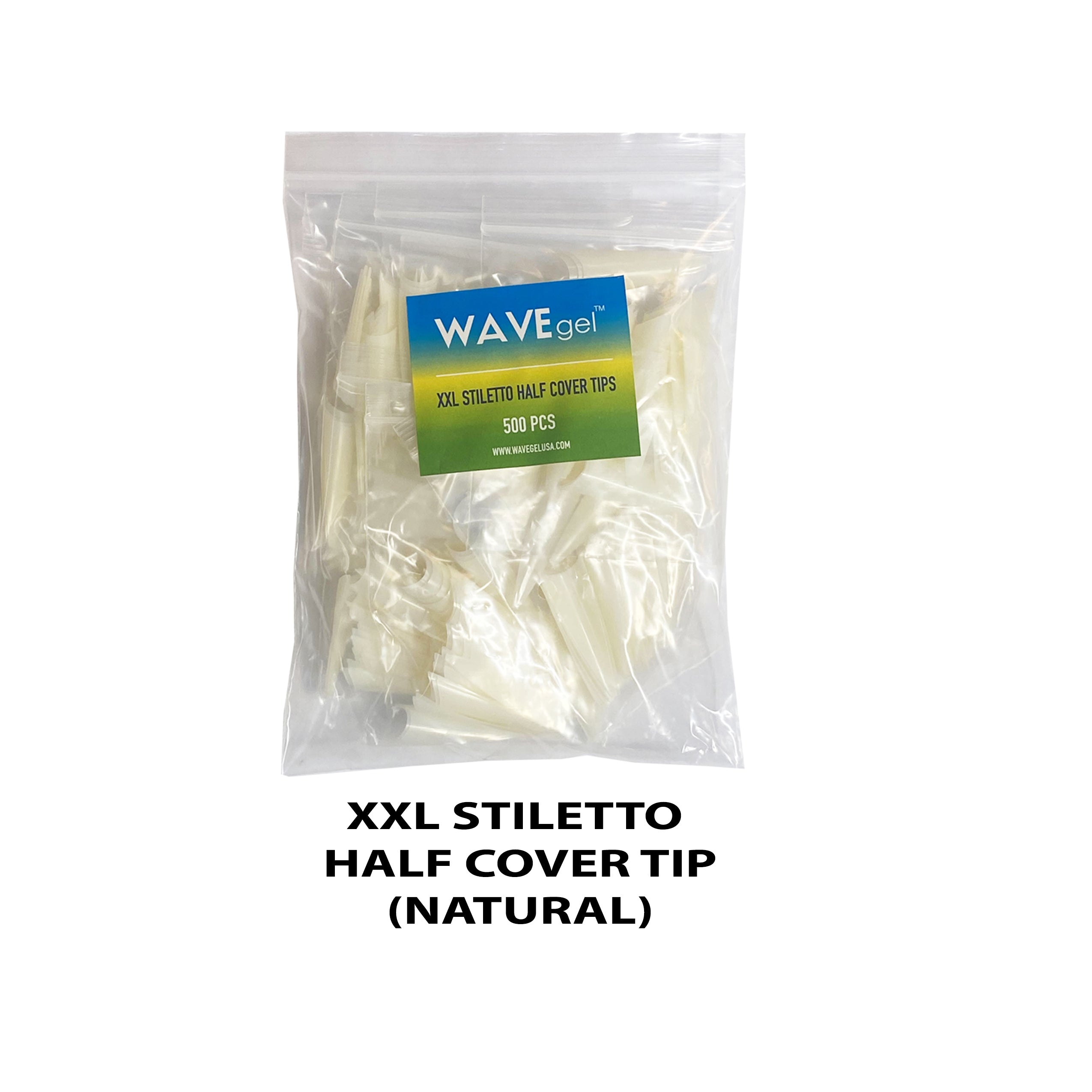 WAVEGEL XXL STILETTO HALF COVER TIP ( NATURAL)