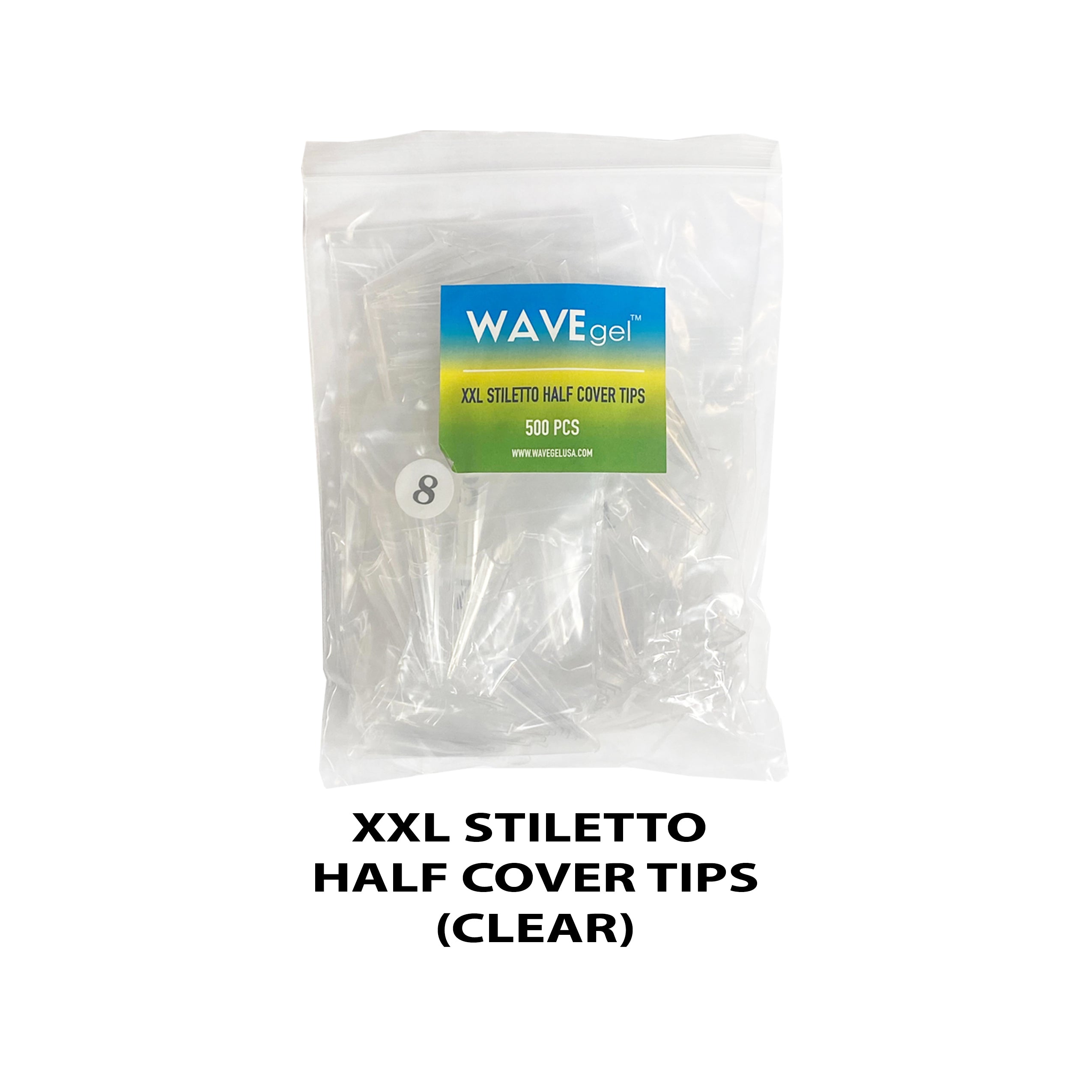 WAVEGEL XXL STILETTO HALF COVER TIP (CLEAR)