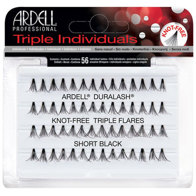 Ardell Knot-Free Flared Triple Individuals, Short, 56-Count Eyelashes