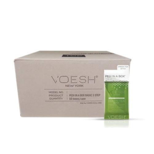 Voesh Pedi In A Box - 3 Step - Green Tea Detox 1 pc or Box Case (100Pcs)