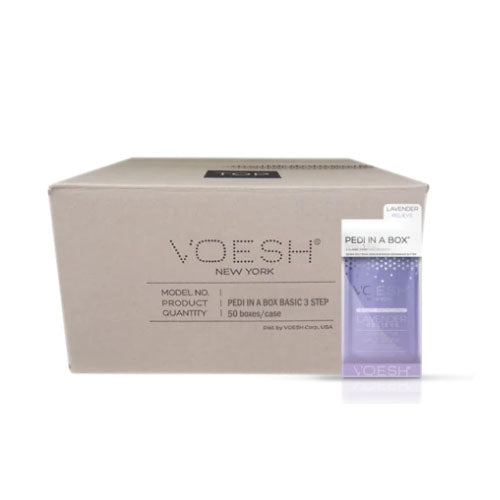 Voesh Pedi In A Box - 3 Step - Lavender Relieve 1 pc or Box Case (100Pcs)