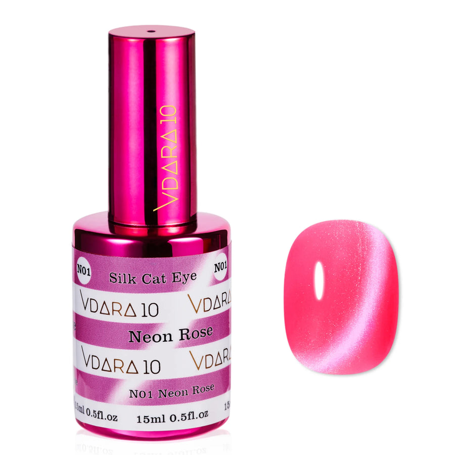 Vdara10 Silk Cat Eye gel polish in Neon Rose (VCN001)