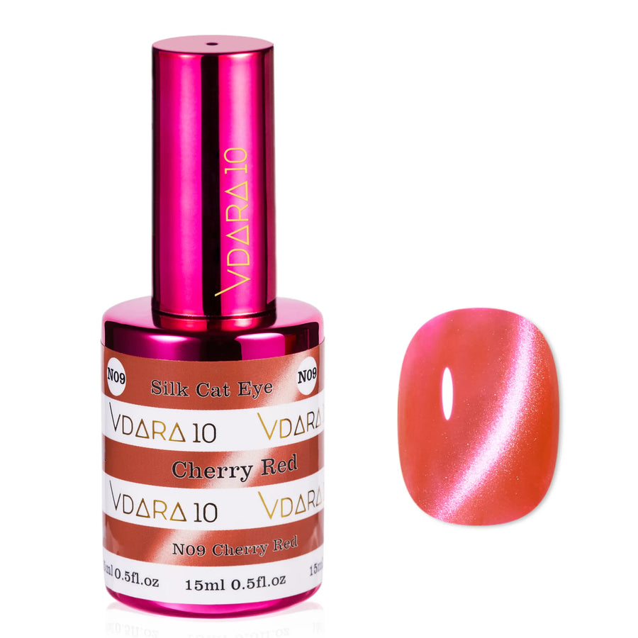 Vdara10 Silk Cat Eye gel polish in Cherry Red (VCN009)