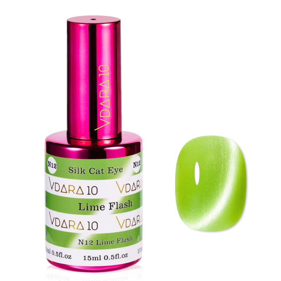 Vdara10 Silk Cat Eye gel polish in Lime Flash (VCN012)
