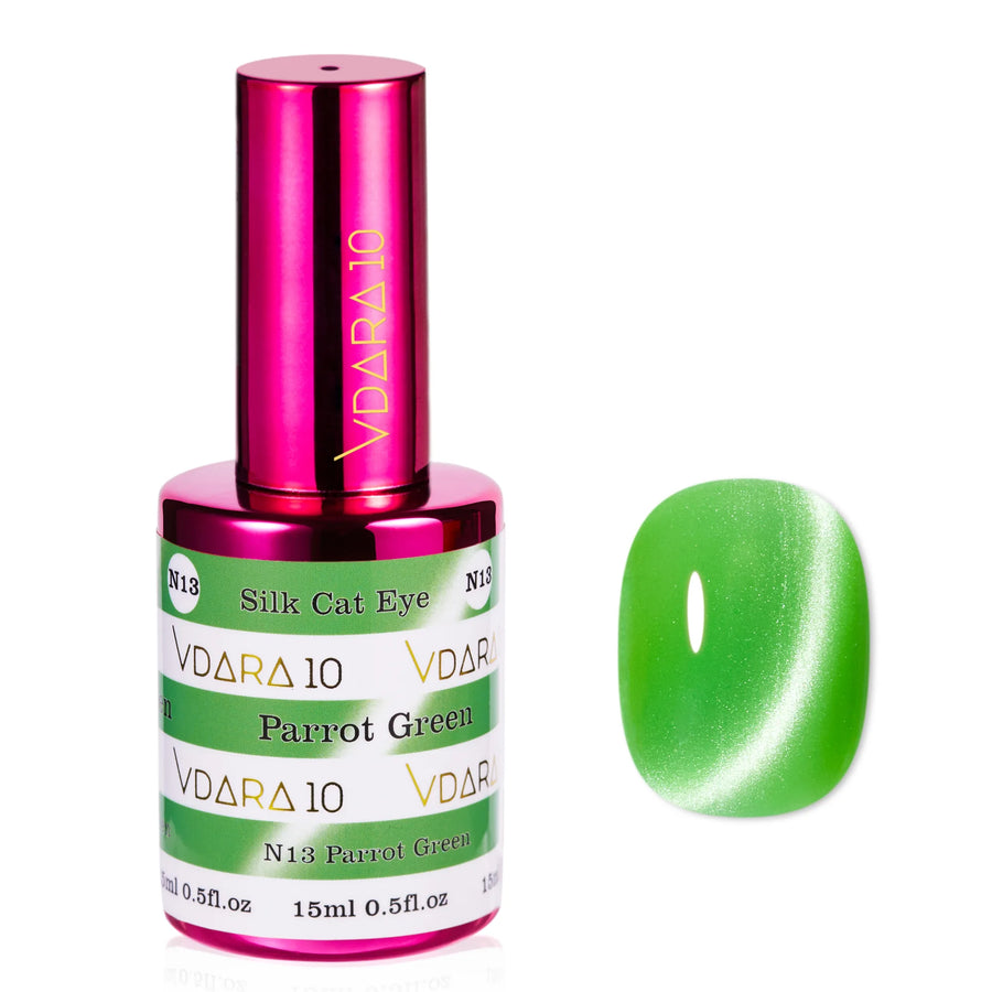 Vdara10 Silk Cat Eye gel polish in Parrot Green (VCN013)