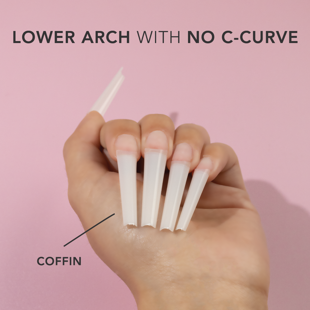 Kiara Sky -  Non C-Curve Nail Tips XXL - Coffin Natural