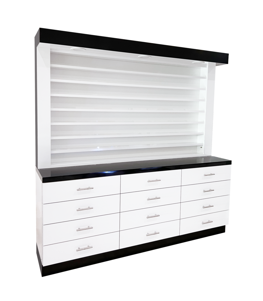 Whale Spa -  BW SINGLE SIDED POLISH AND POWDER DISPLAY/CABINET