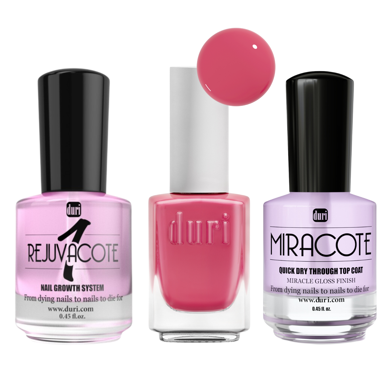 Duri - Bubblegum Pink Strengthening Nail Polish Travel Set