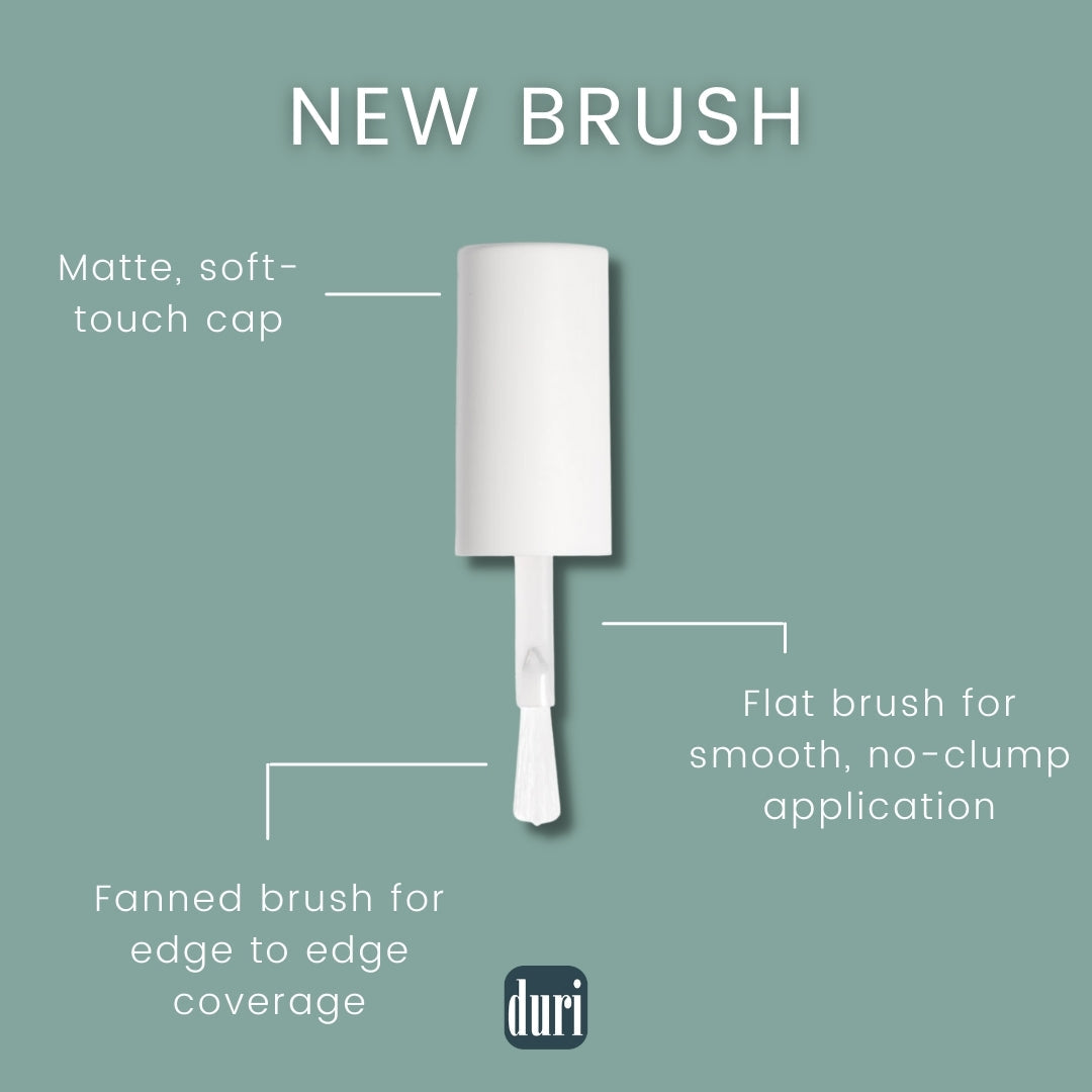 Duri - Nail Polish Rounded Flat Brush + Satin Cap