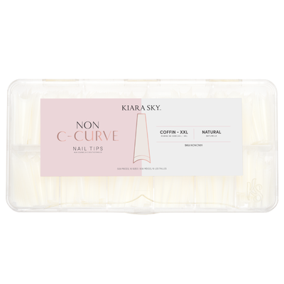 Kiara Sky -  Non C-Curve Nail Tips XXL - Coffin Natural