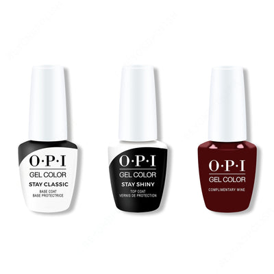 OPI - GelColor Combo - Stay Classic Base, Shiny Top & Complimentary Wine