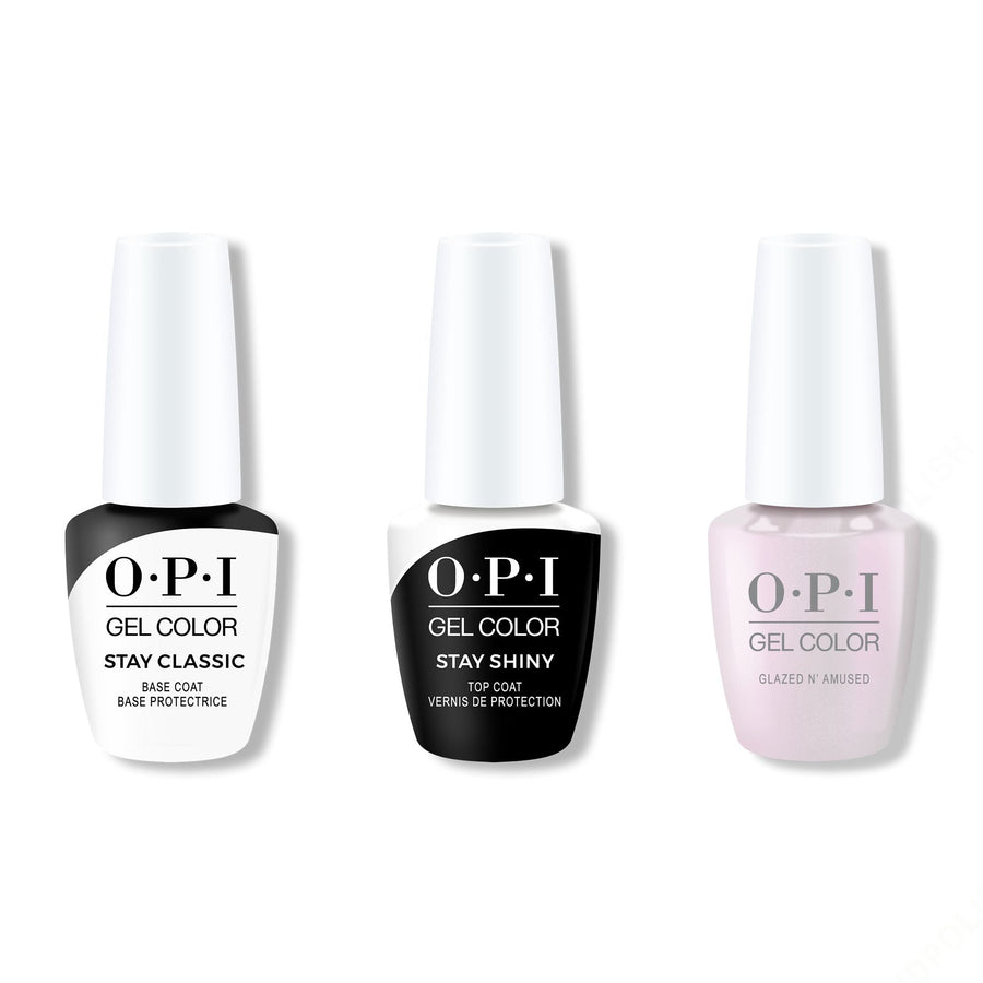 OPI - GelColor Combo - Stay Classic Base, Shiny Top & Glazed N' Amused