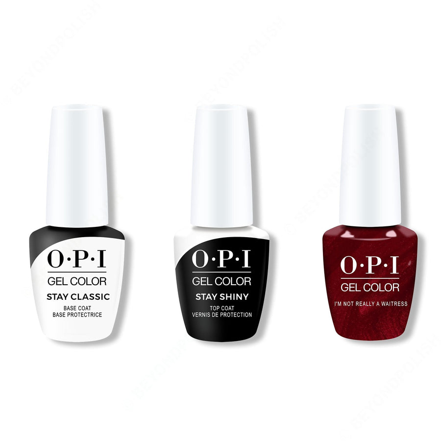 OPI - GelColor Combo - Stay Classic Base, Shiny Top & Im Not Really a Waitress