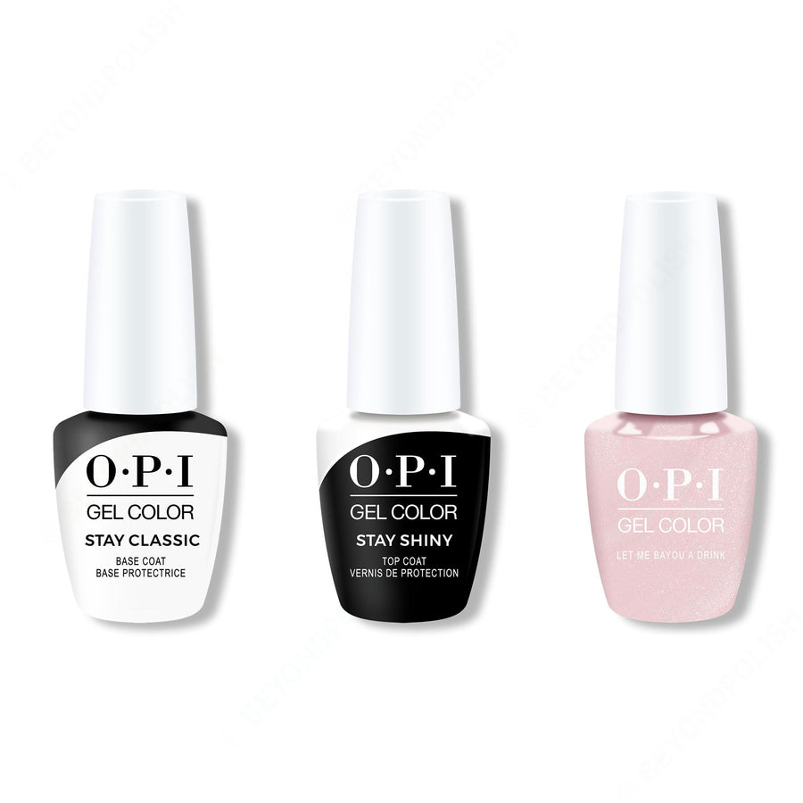OPI - GelColor Combo - Stay Classic Base, Shiny Top & Let Me Bayou a Drink