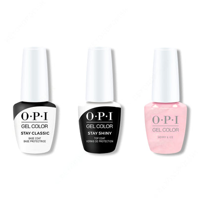 OPI - GelColor Combo - Stay Classic Base, Shiny Top & Merry & Ice