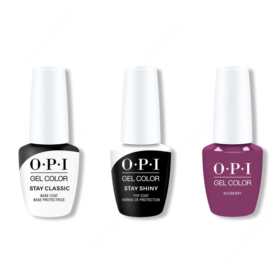 OPI - GelColor Combo - Stay Classic Base, Shiny Top & N00Berry