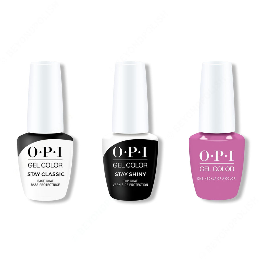OPI - GelColor Combo - Stay Classic Base, Shiny Top & One Heckla of a Color!