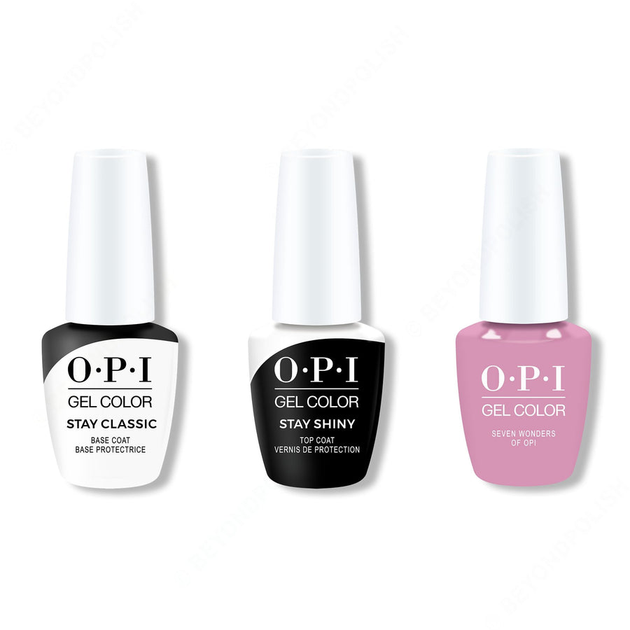 OPI - GelColor Combo - Stay Classic Base, Shiny Top & Seven Wonders of OPI