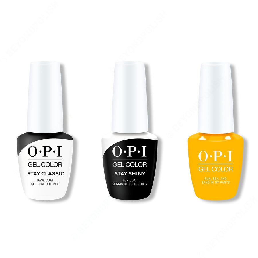 OPI - GelColor Combo - Stay Classic Base, Shiny Top & Sun, Sea, and Sand in My Pants