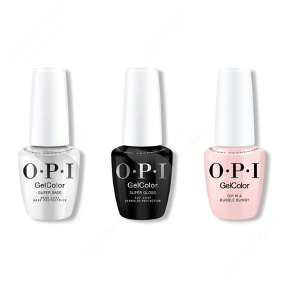 OPI GelColor Intelli-Gel Combo - Super Base Coat, Super Gloss Top Coat & OPI'm a Bubble Bunny - OPIcons Spring 2026