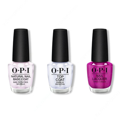 OPI - Nail Lacquer Combo - Base, Top & All Your Dreams in Vending Machines 0.5 oz - #NLT84