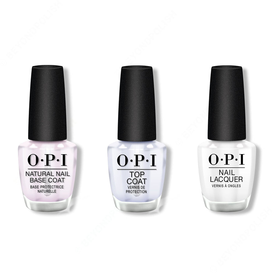 OPI - Nail Lacquer Combo - Base, Top & Alpine Snow 0.5 oz - #NLL00