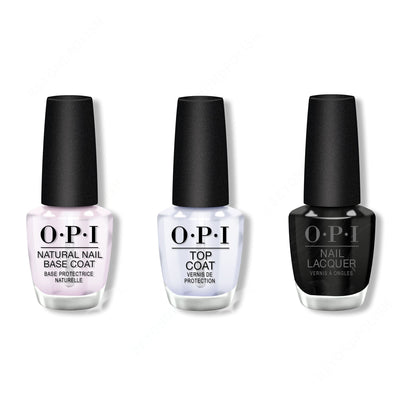 OPI - Nail Lacquer Combo - Base, Top & Black Onyx 0.5 oz - #NLT02