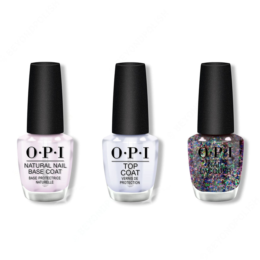 OPI - Nail Lacquer Combo - Base, Top & Cheers to Mani Years