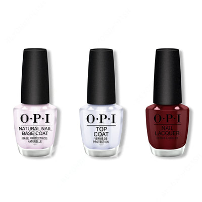 OPI - Nail Lacquer Combo - Base, Top & Complimentary Wine 0.5 oz - #NLMI12