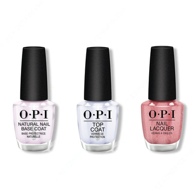 OPI - Nail Lacquer Combo - Base, Top & Cozu-melted in the Sun 0.5 oz - #NLM27