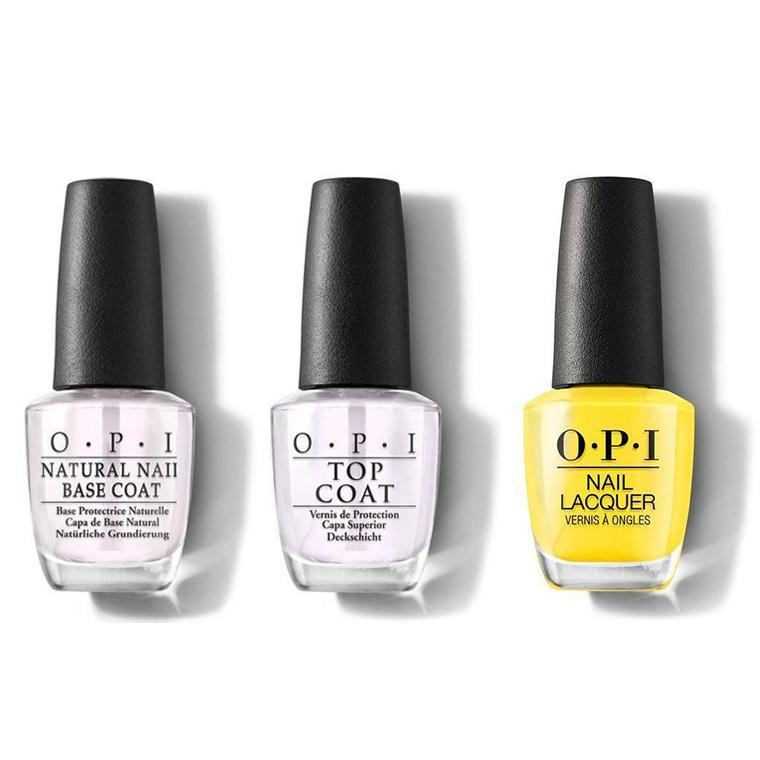 OPI - Nail Lacquer Combo - Base, Top & Exotic Birds Do Not Tweet 0.5 oz - #NLF91
