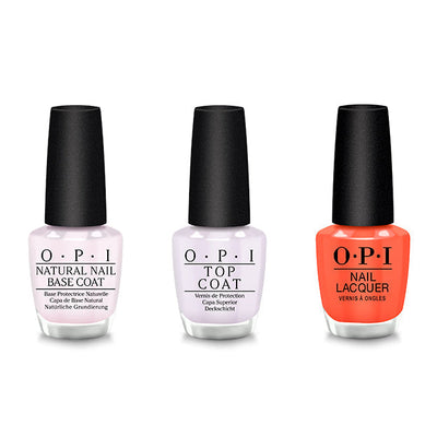 OPI - Nail Lacquer Combo - Base, Top & Flex On The Beach