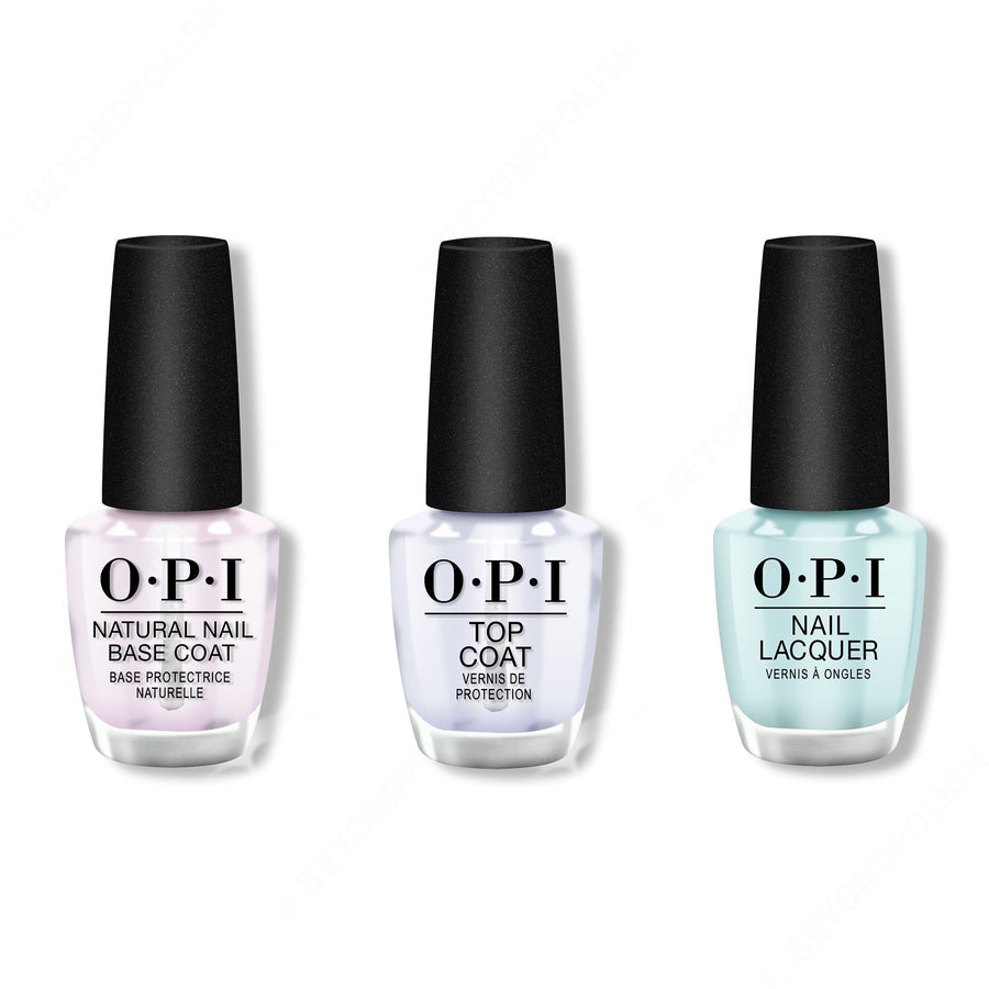 OPI - Nail Lacquer Combo - Base, Top & Gelato on My Mind 0.5 oz - #NLV33
