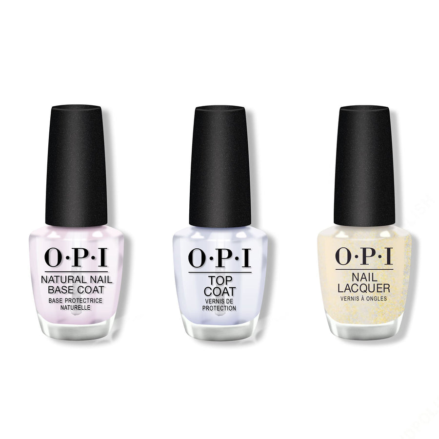 OPI - Nail Lacquer Combo - Base, Top & Gliterally Shimmer