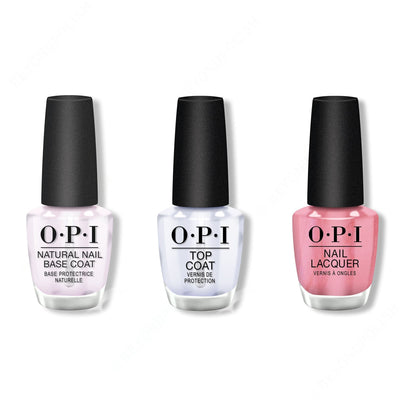 OPI - Nail Lacquer Combo - Base, Top & Hawaiian Orchid 0.5 oz - #NLA06
