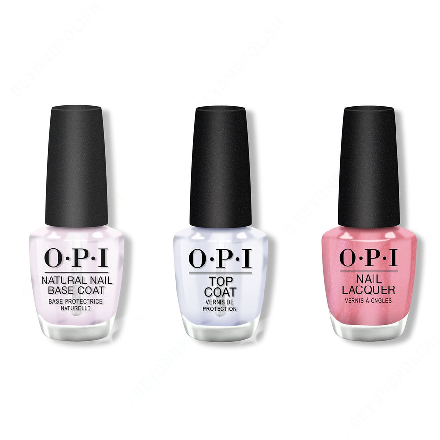 OPI - Nail Lacquer Combo - Base, Top & Hawaiian Orchid 0.5 oz - #NLA06