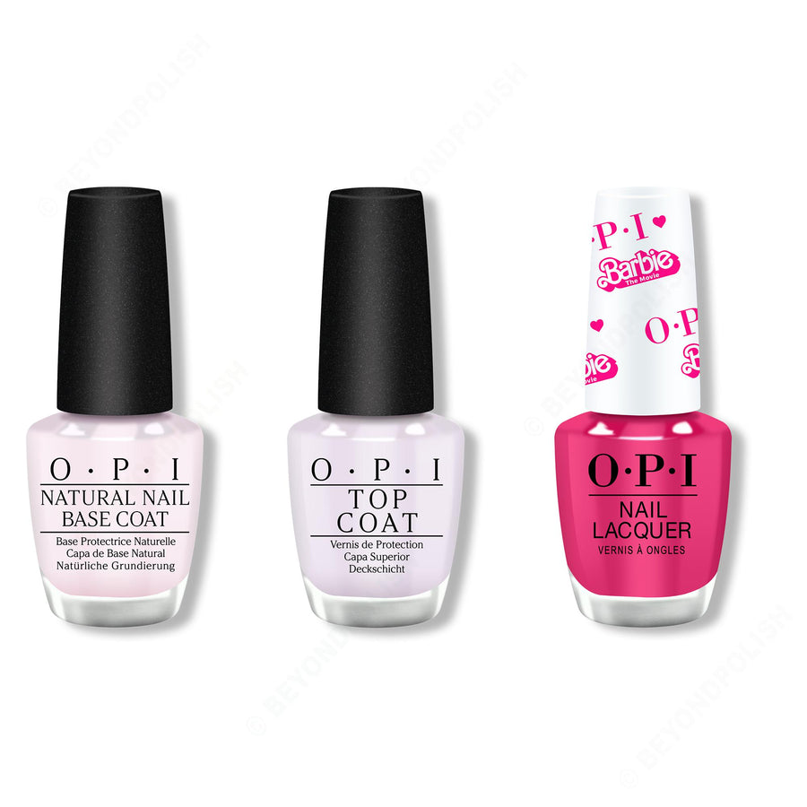 OPI - Nail Lacquer Combo - Base, Top & Hi Barbie!