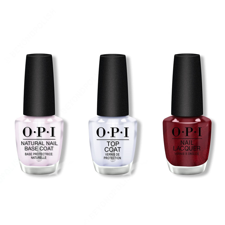 OPI - Nail Lacquer Combo - Base, Top & I'm Not Really a Waitress 0.5 oz - #NLH08